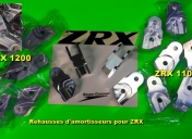 Rehausses d'amortisseurs Ar pour ZRX 1100 et 1200 (nouvelle série) 