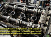 Ouverture du moteur et contrôle état mécanique. Presque toutes les pastilles (sauf 4) sont à revoir